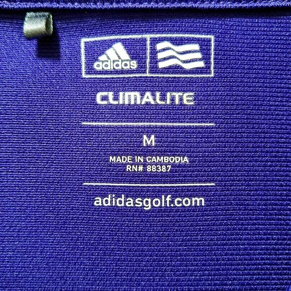 Adidas Climalite Performance Polo Shirt Men’s Medium Purple Golf Initials 'JT' - Picture 4 of 5